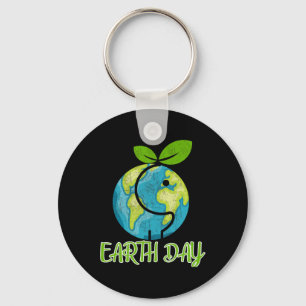 Earth Day Great Vintage Earth Day Elephant Shirt1  Key Ring