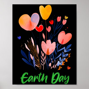 Earth day green planet environmental awareness poster