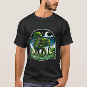 Earth Day Green Shirt Save Our Planet Elephants Lo