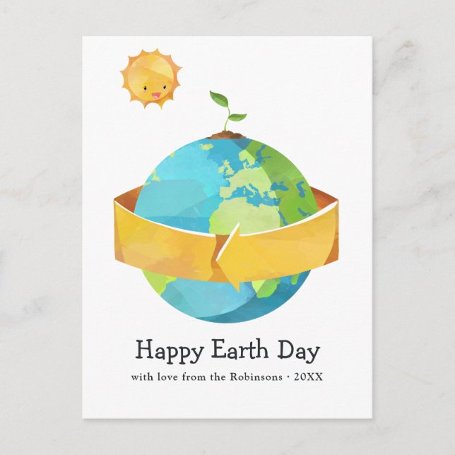 Earth Day Greeting Holiday Postcard (Front)