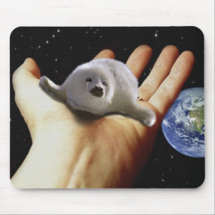 EARTH DAY HARP SEAL Mousepad