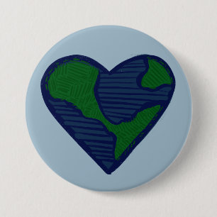 Earth Day Heart Earthy Love 7.5 Cm Round Badge