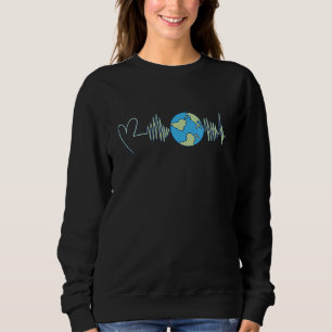 Earth Day Heartbeat Recycling Climate Environment Sweatshirt