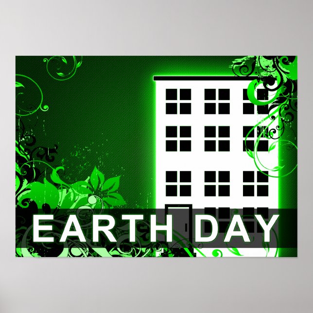 earth day : hi-fi buildling poster (Front)