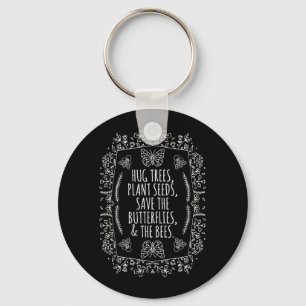 Earth Day_ Hug Trees Seeds Plant Bees Save Key Ring