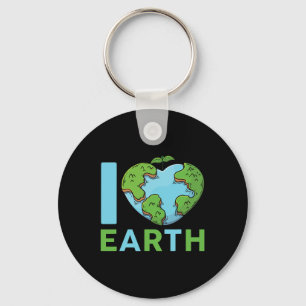 Earth Day - I'm Love Earth Heart Kids Toddler Boys Key Ring