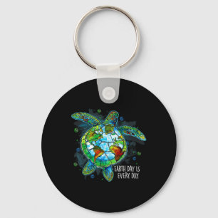 Earth Day Is Every Day Funny Sea Turtle Animal Sav Key Ring