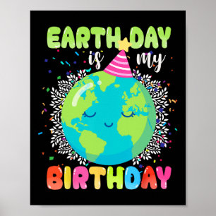 Earth Day Is My Birthday 22nd April Birthday Funny Poster