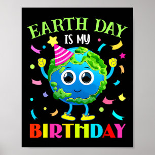 Earth Day Is My Birthday Pro Environment Birthday Poster
