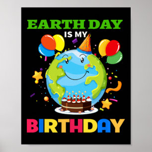 Earth Day Is My Birthday Tee Bday Environment Part Poster