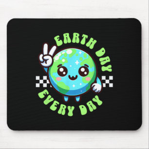 Earth Day Kawaii Every Day Kids Planet Peace Hand Mouse Pad