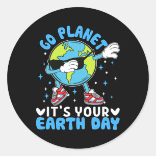 Earth Day Kids Toddler Boys Cute Planet Funny Nove Classic Round Sticker