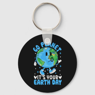 Earth Day Kids Toddler Boys Cute Planet Funny Nove Key Ring