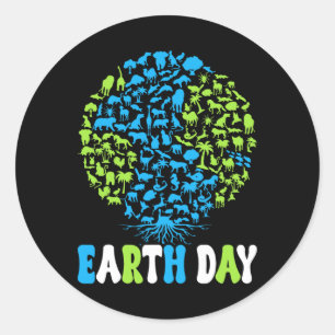 Earth Day Kids Women And Men Cute Earth Day Classic Round Sticker