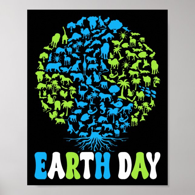 Earth Day Kids Women And Men Cute Earth Day  Poster (Front)