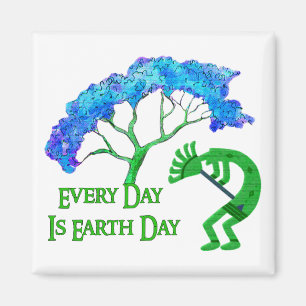 Earth Day Kokopelli Magnet
