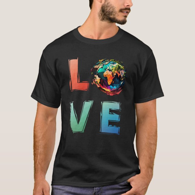Earth Day LOVE climate friendly Earth Protection   T-Shirt (Front)