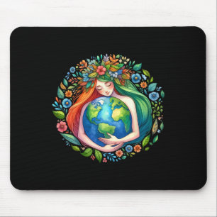 Earth Day Love Mother Earth Planet Hug Nature Envi Mouse Pad