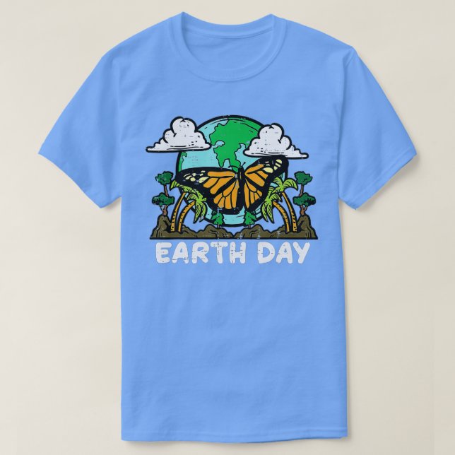 Earth Day Monarch Butterfly Cute Environment Men W T-Shirt (Design Front)