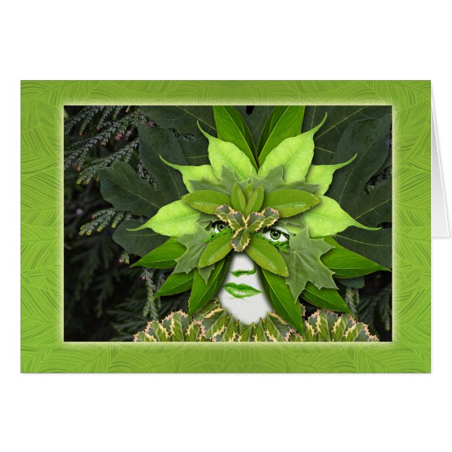 Earth Day, Mother Nature, Gaia Goddess, Leaf Woman (Front Horizontal)