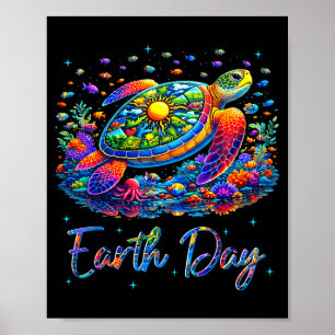 Earth day ocean turtle environment men women kid  poster
