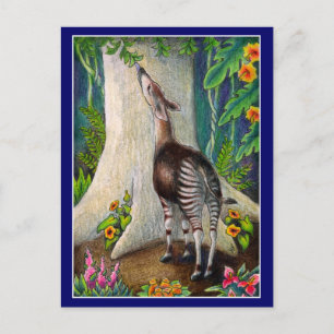 Earth Day Okapi Rainforest post card
