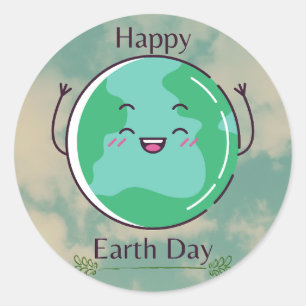 Earth Day Party Classic Round Sticker