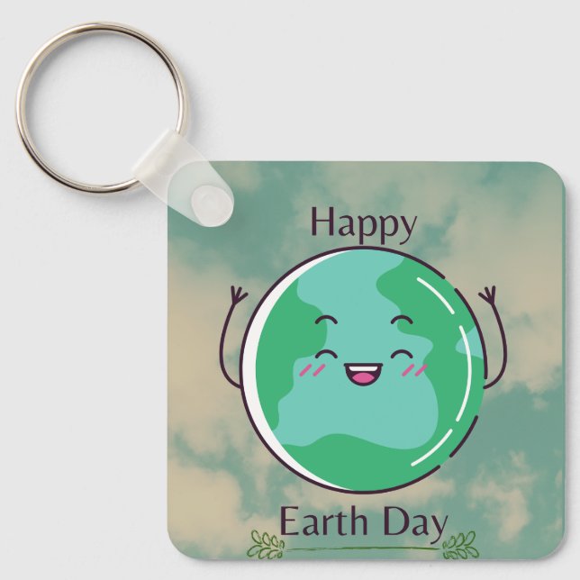 Earth Day Party  Key Ring (Front)