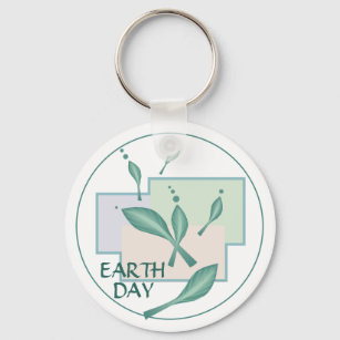 Earth Day pastel colours trees eco leaves fantasy  Key Ring