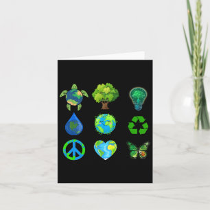 Earth Day Peace Go Plant Save Water Rescue Animals Card