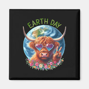 Earth Day Peace Sign Cow Heifer Animal Saving Eart Magnet