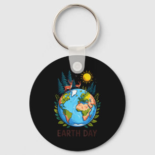 Earth day planet nature green planet save the eart key ring