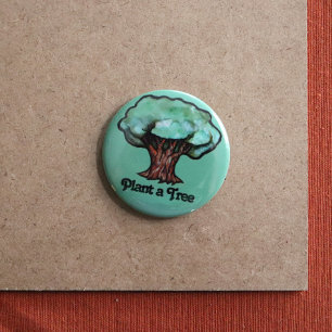 Earth Day Plant a Tree Nurture Nature 6 Cm Round Badge