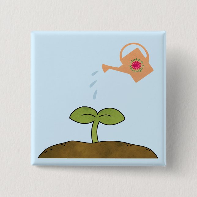 Earth Day Plant trees Make a Difference Button (Front)
