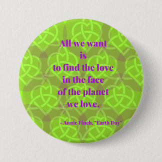 "Earth Day" poem  button by Annie Finch