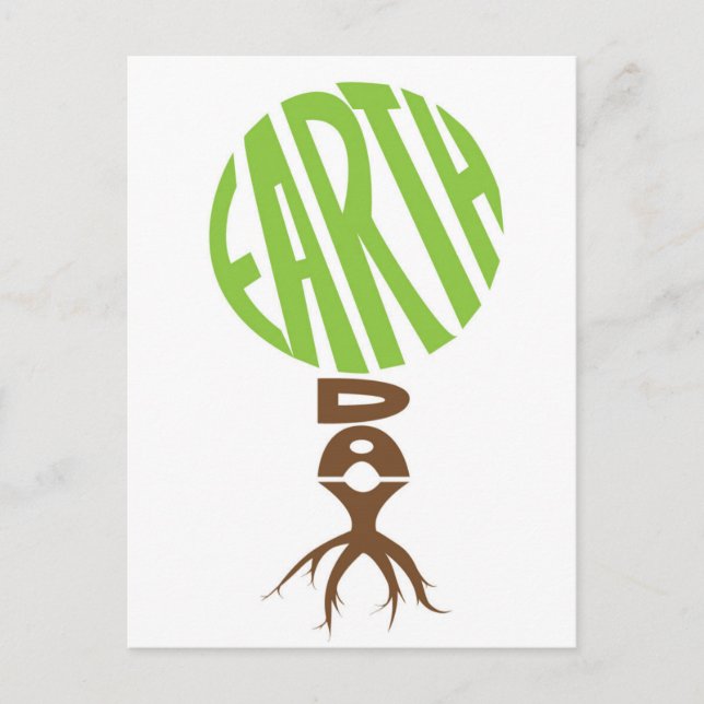 Earth day Post Card, tree shape Postcard (Front)