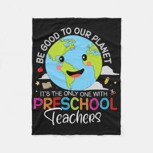 Earth Day Preschool Teacher For Pre-k Teachers Env Fleece Blanket