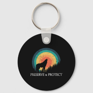 Earth Day Preserve And Protect Climate Change Howl Key Ring