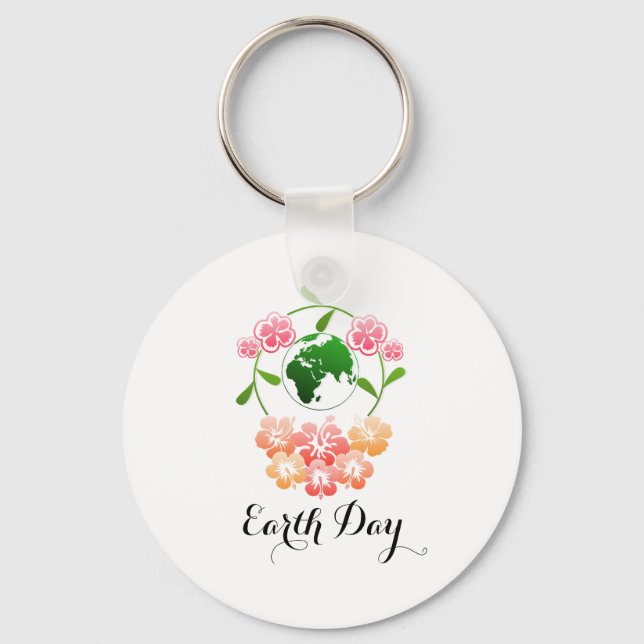 "Earth Day" Pretty Key Ring. Ring (Front)