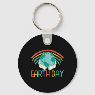 Earth Day Rainbow Globe Key Ring