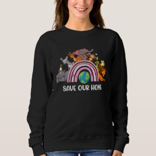Earth Day Rainbow Love Earth Animals Wildlife Envi Sweatshirt