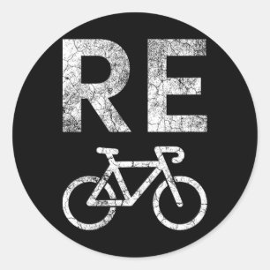 Earth Day Recycle Bicycle Pun  Classic Round Sticker