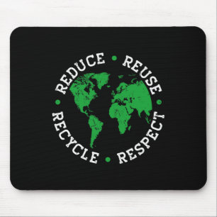 Earth Day Recycle Reduce Reuse Respect World Envir Mouse Pad