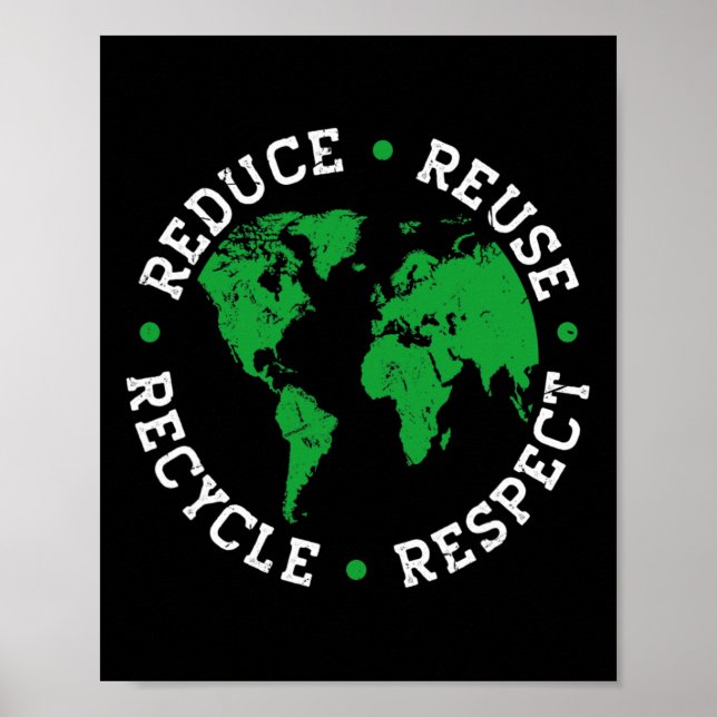 Earth Day Recycle Reduce Reuse Respect World Envir Poster (Front)
