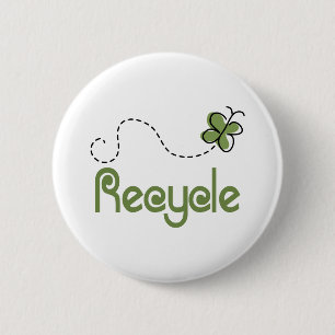Earth Day Recycle T-shirt 6 Cm Round Badge