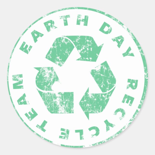 Earth Day Recycle Team Classic Round Sticker (Front)