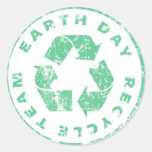Earth Day Recycle Team Classic Round Sticker