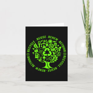 Earth Day Recycle Tree Environmental Activism Card