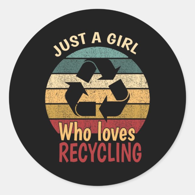 Earth Day Recycling  Classic Round Sticker (Front)