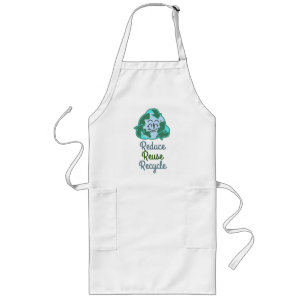 earth day, reduce reuse recycle, love earth long apron